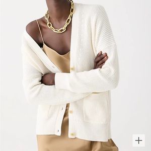 J.Crew V-neck cotton and cashmere cardigan sweater